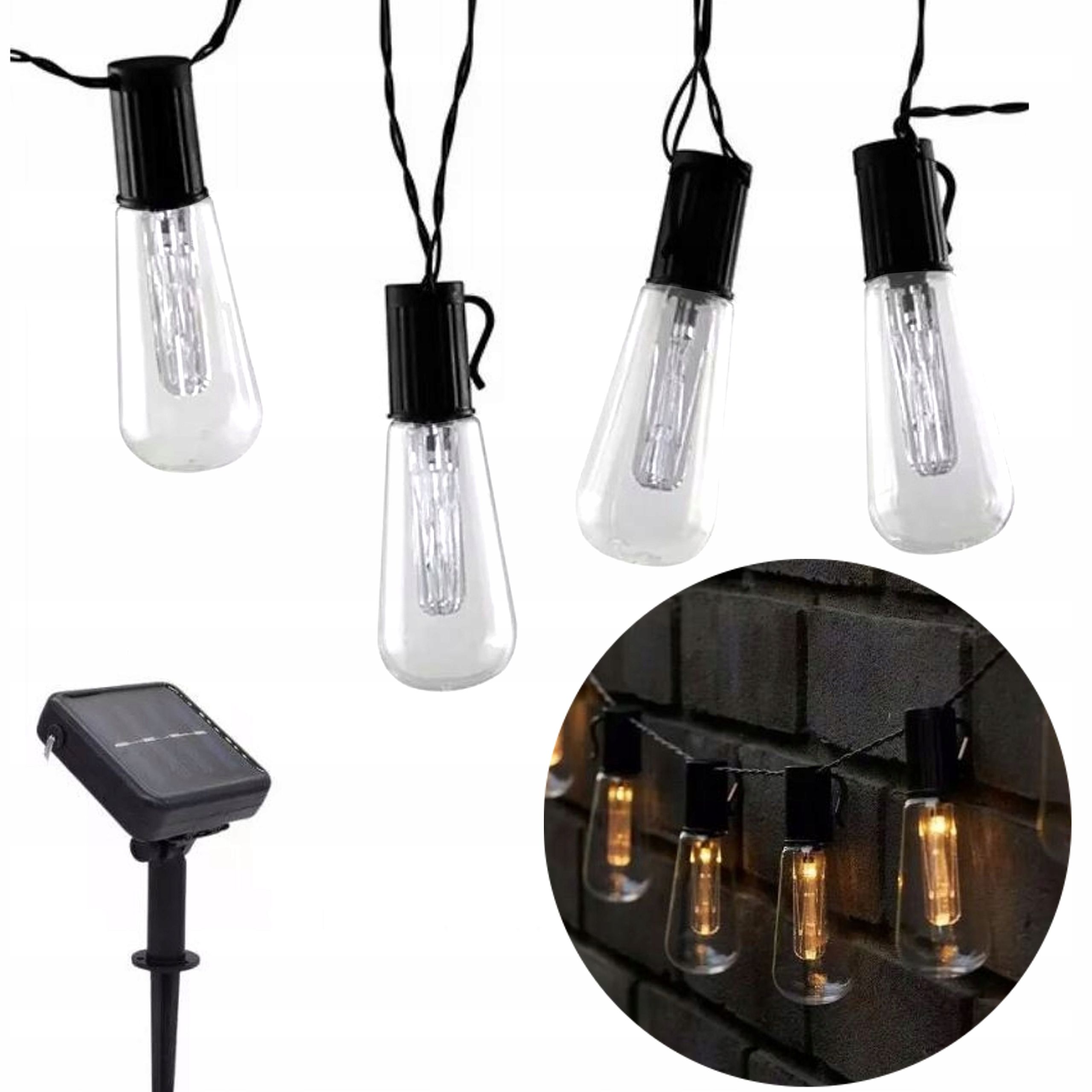  Sodo girlianda su saulės baterija viela 200led šviesos grandinė 12m ip44 - lauko.