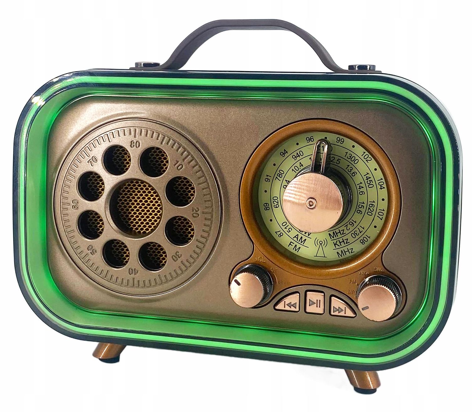  Virtuvės radijo imtuvas retro 3 plaukų sruogos fm / am / sw usb/tf "bluetooth" aku18650 1200mah