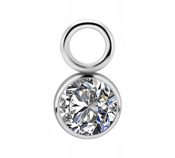 Titán charms - premium zircon striebro piercing