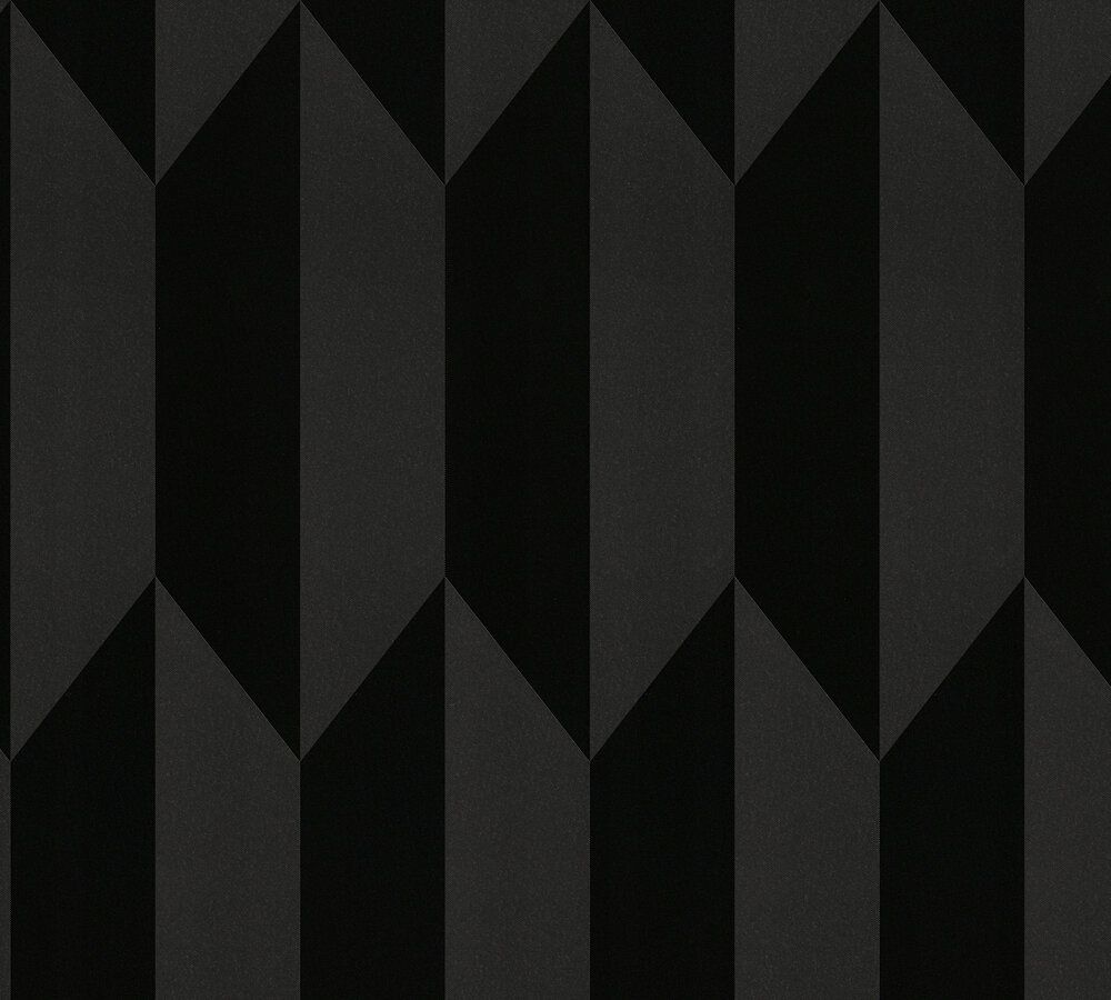  Tapete vinyl auf vliesstoff muster geometrisch wirkung 3d glosse schwarze farbe