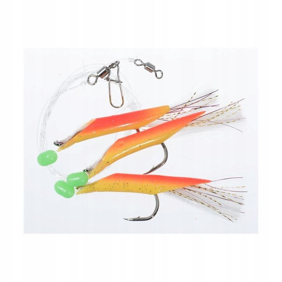  Jūrinis rinkinys menkės sistemėlė jaxon white / red 5,5cm 140cm žvejybos