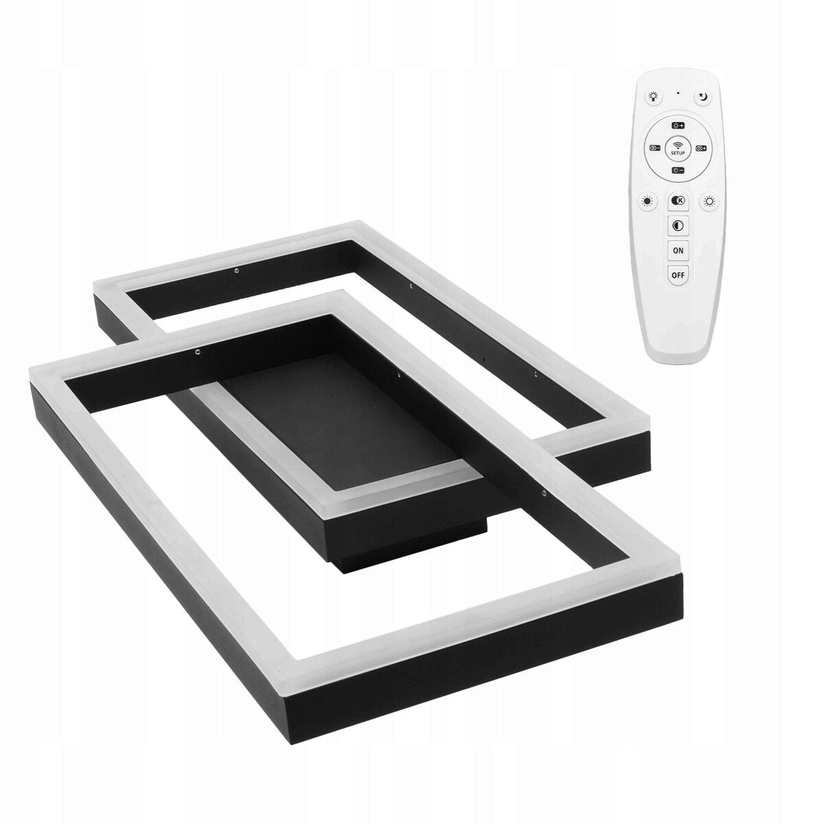  Pakabinamas lubinis šviestuvas lubinis led šviestuvas 48w cct juodos spalvos su nuotolinio valdymo pultu modelis artesia