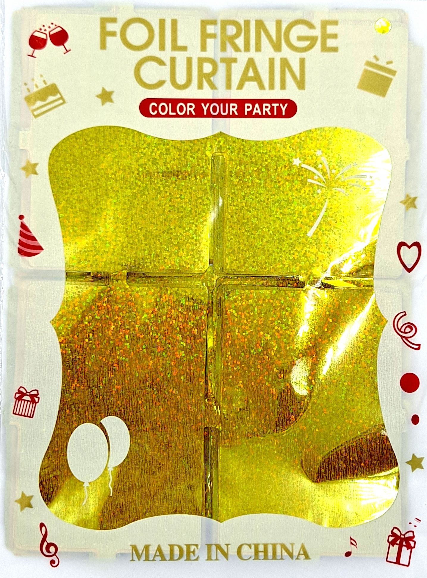  Závěs dekorativní zlatý závěs samolepící silvestr narozeniny karneval