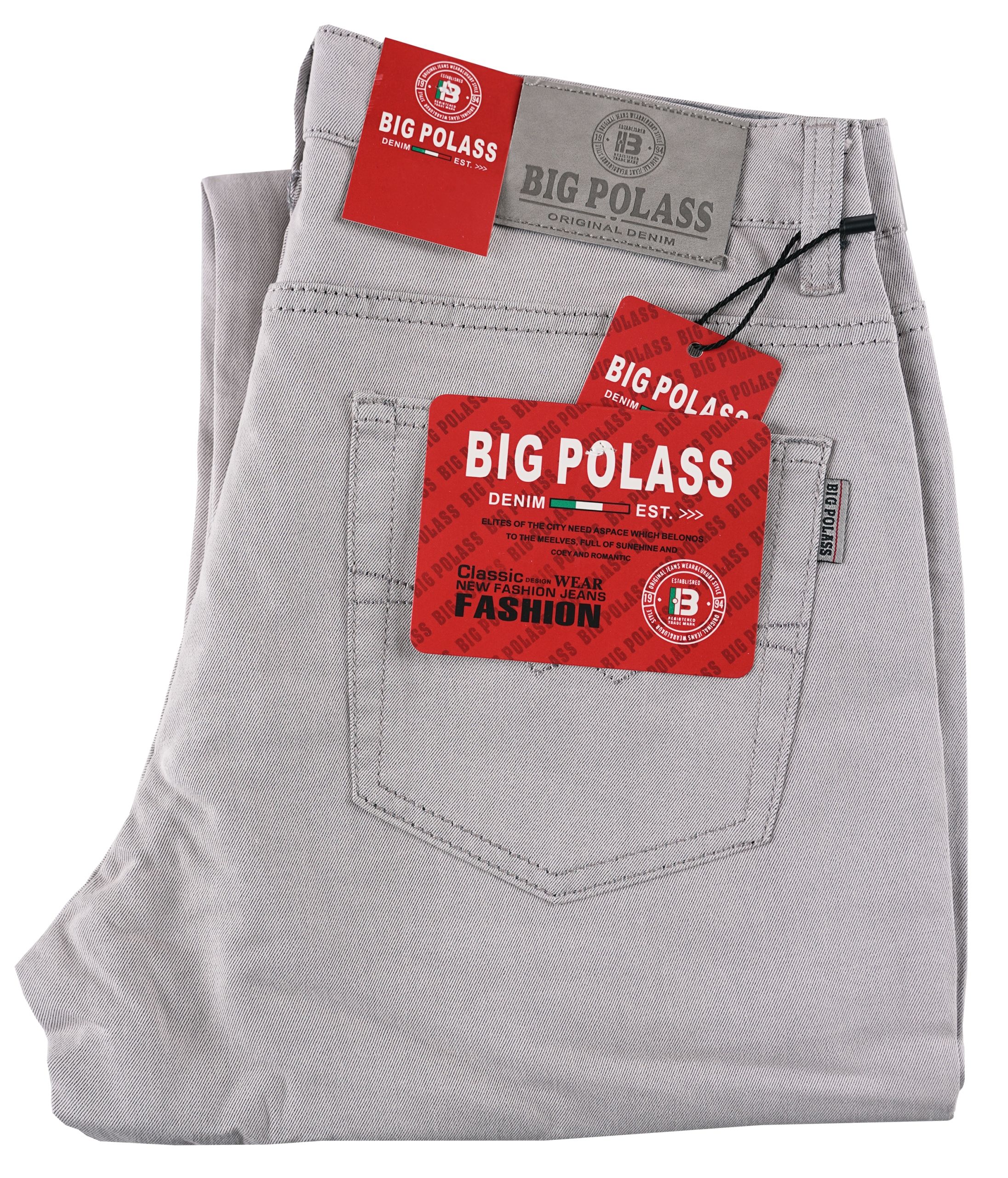  Pánské kalhoty bavlna šedá džínovina sarol jeans w48 l30 pás 124-128 cm