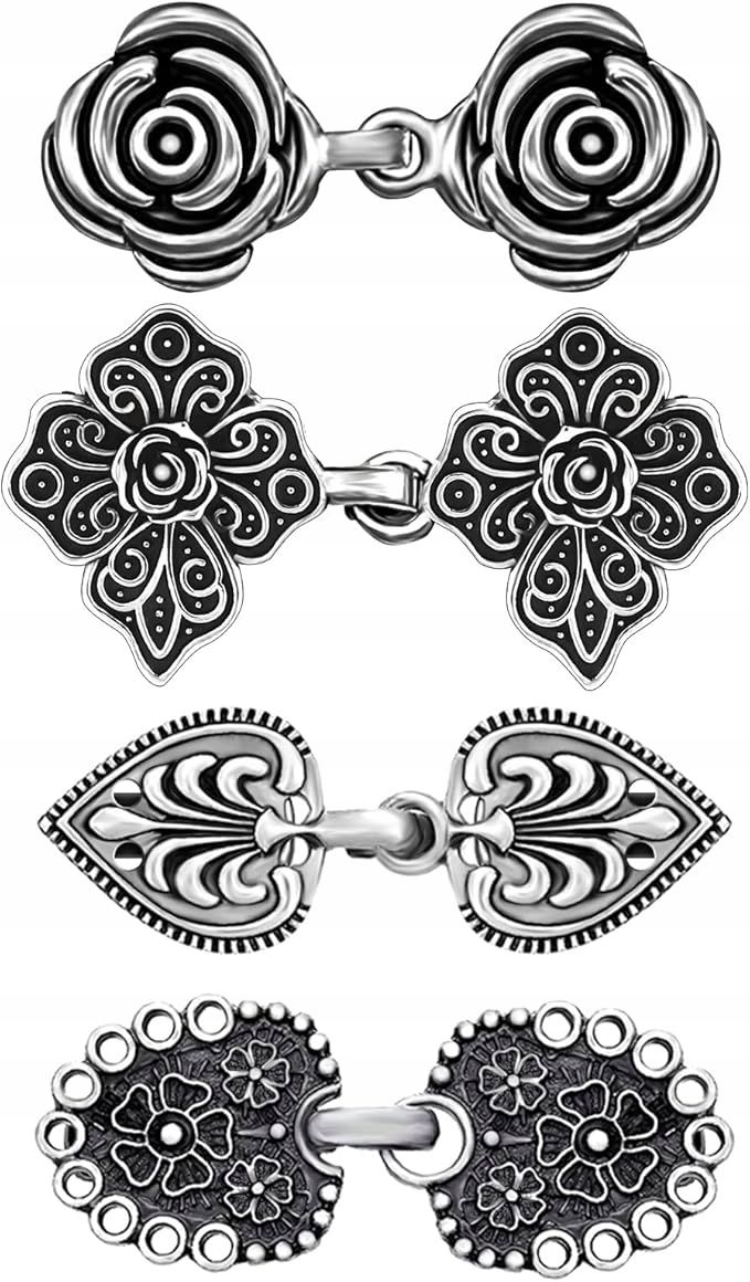  4x silber dekorativ clips befestigungselemente spinianie pullover kardiganow weinlese y2k