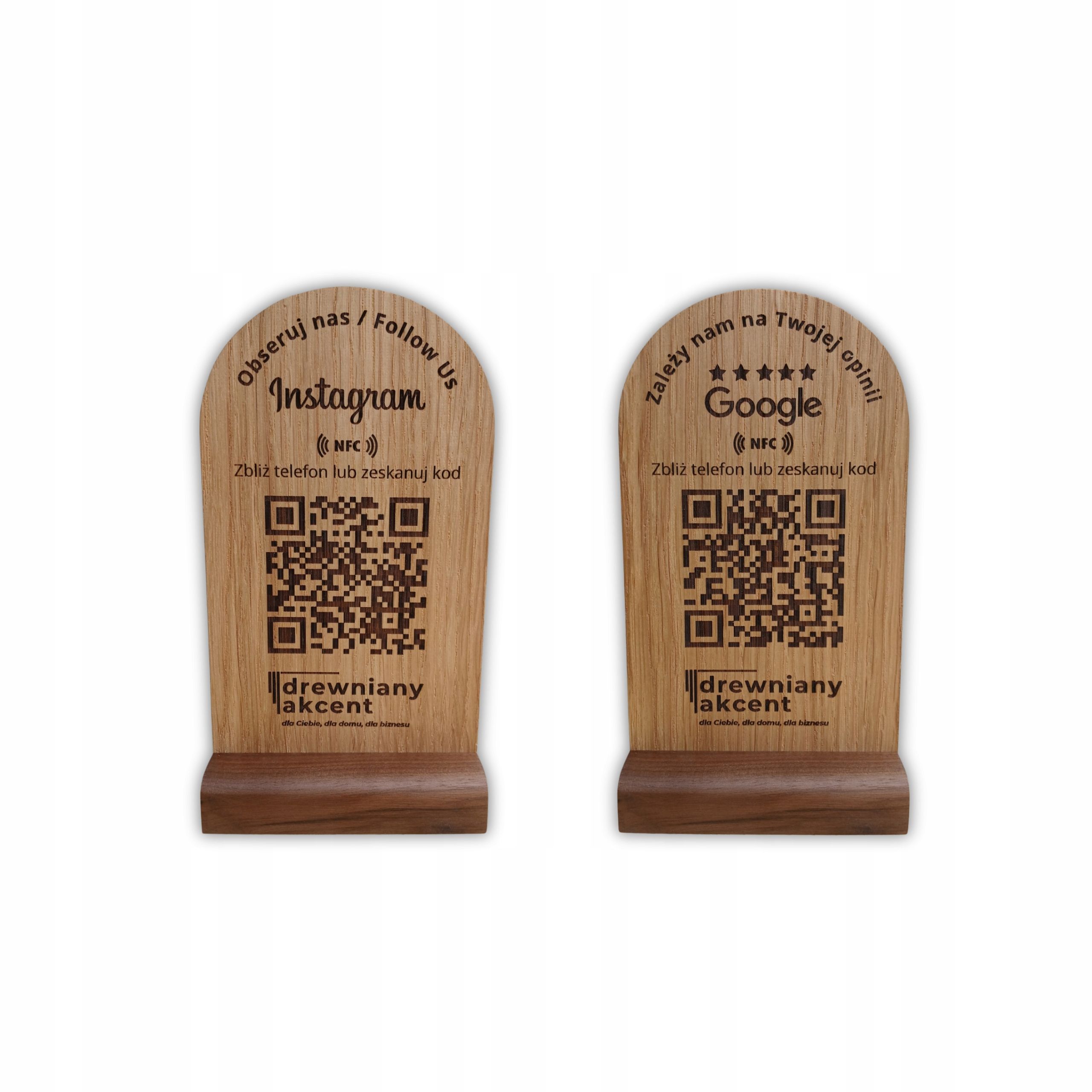  Dřevěný stojan nfc pro volby opinii, ocen nás w google pixel, qr, instagram