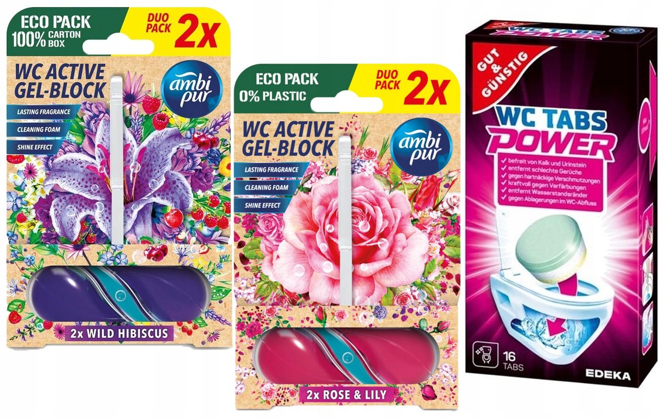  G&g power tabletės tualetų tualetas 2x16vnt + ambi pur wc muiliukas duo mix