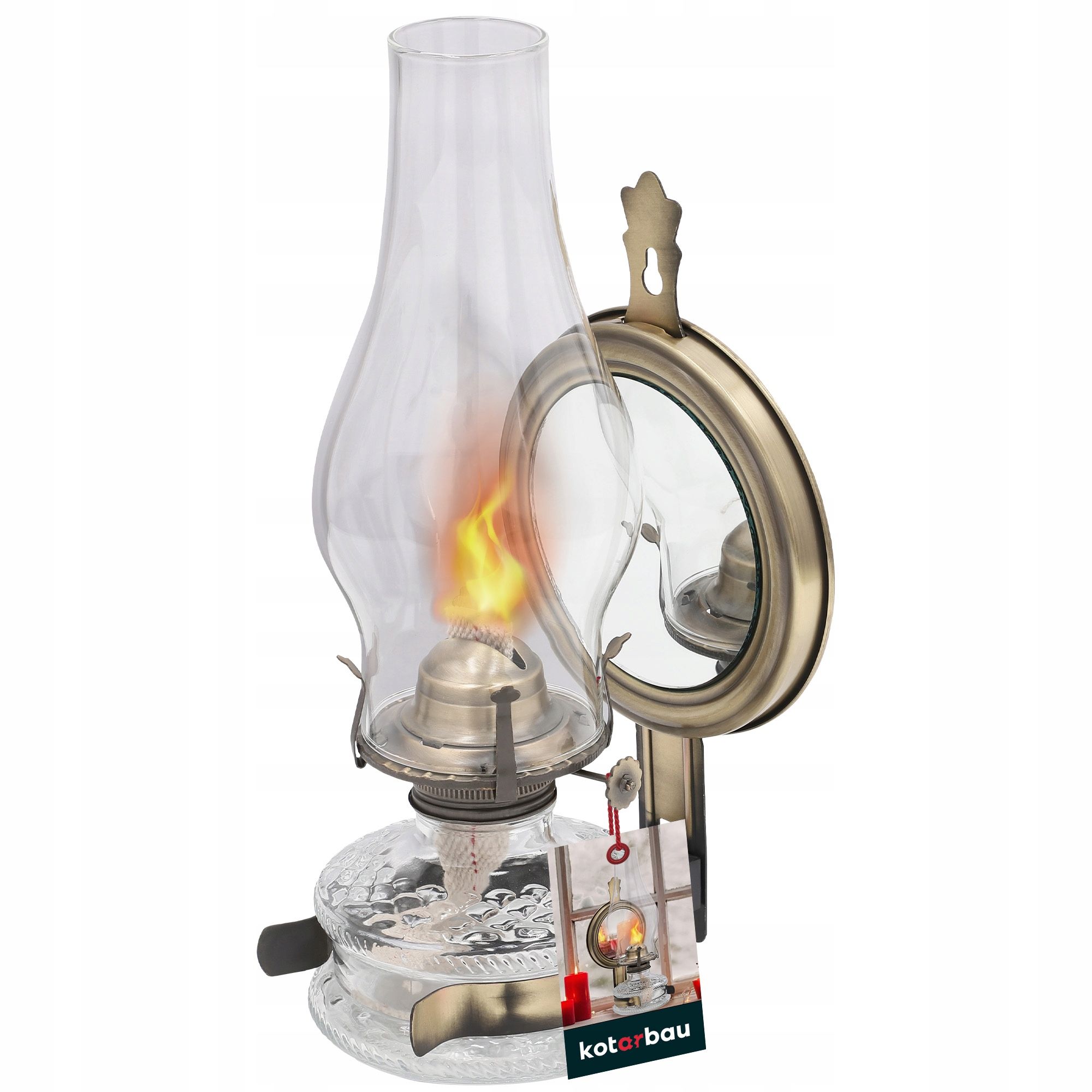 Petrolejas lampa vintage ar spoguli retro antique eļļa nafte lampa