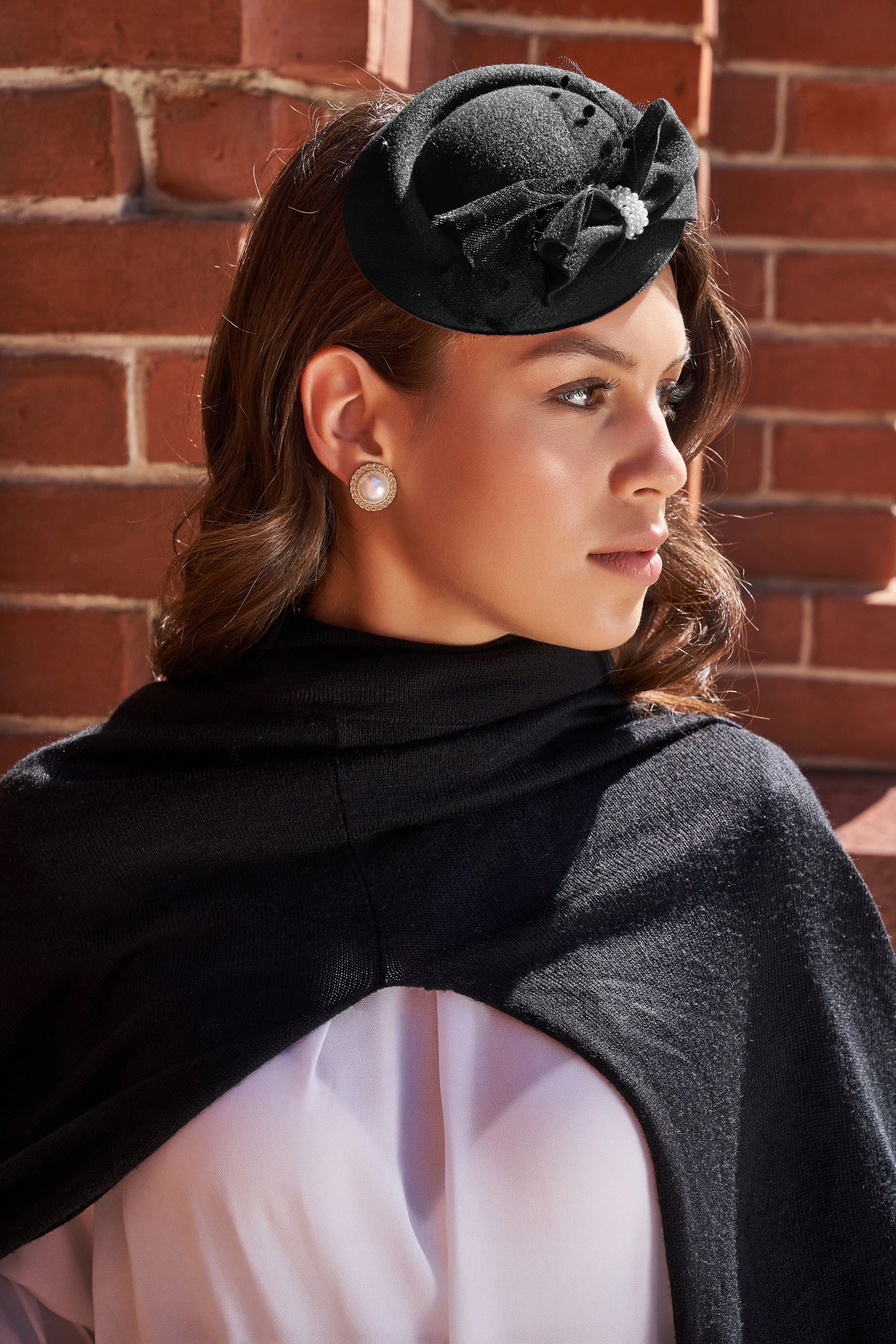  Feminin gefühlt hut helm stirnband mit mesh retro schwarz