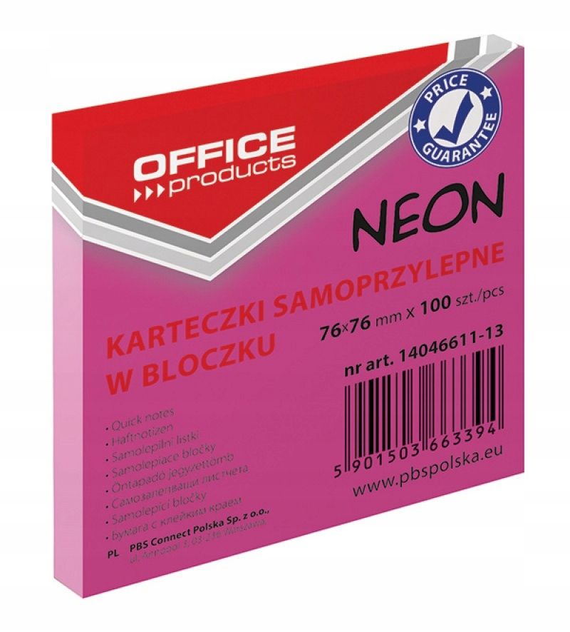 Lepiaca kocka na poznámky neon ružový karty notebook
