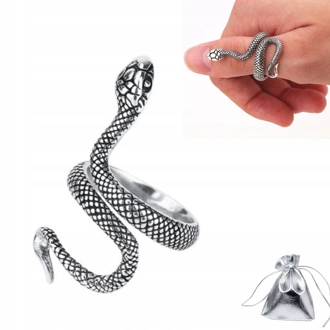  Strieborný prsteň 925 hadica zmija cobra gothic