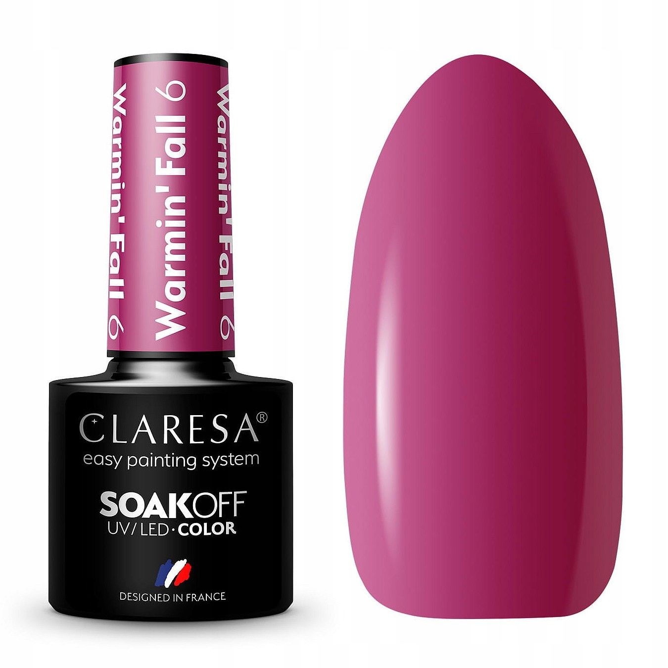  Claresa hübriid küünelakk burgundia glitter pink 554