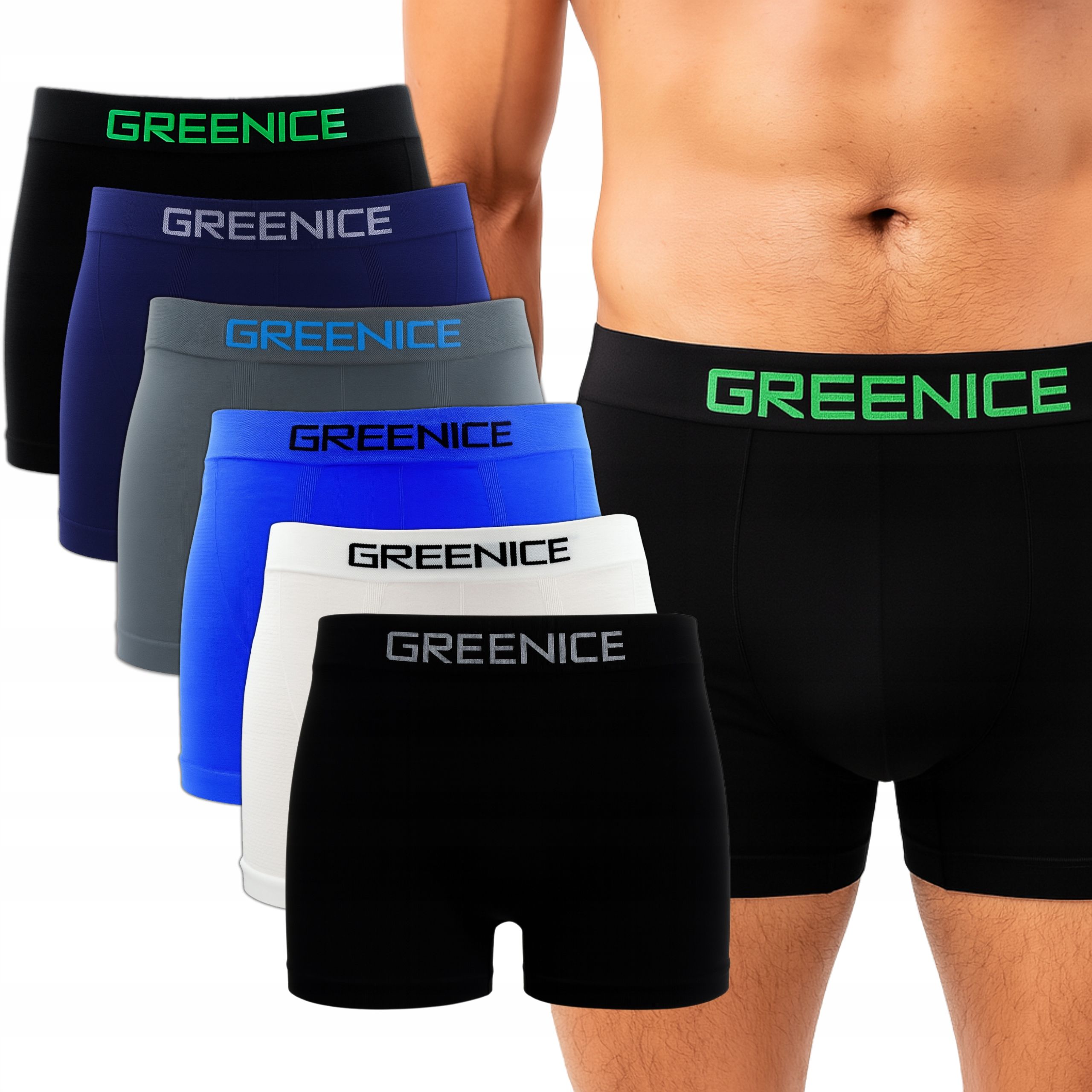  6x nohavičky pánske boxerky bezšvový elastický farbistý spisy veľkosť m/l