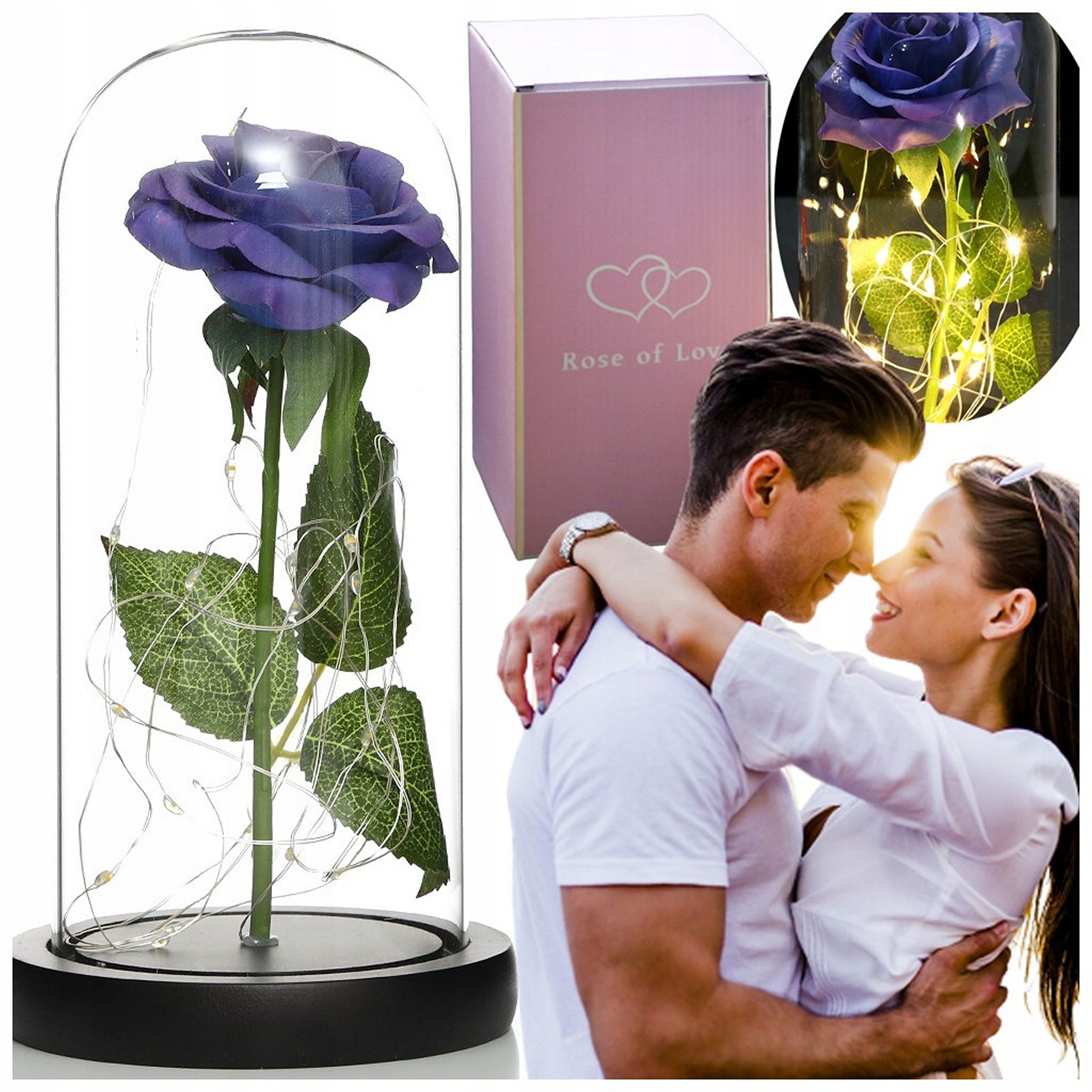  Brīnišķīgi mākslīgs gadsimts gaismas roze glāzē dome dāvana tavā dzimšanas dienā