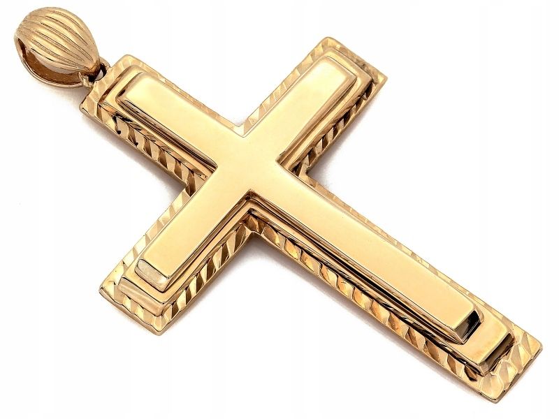  Prívesok elegantný zlatý 585 14k kríž bez kameňov váhy 1.48g za darček
