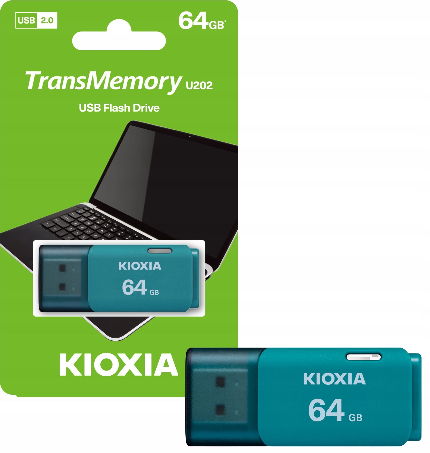  Pendrive kioxia 64gb usb 2.0 hayabusa u202 aqua