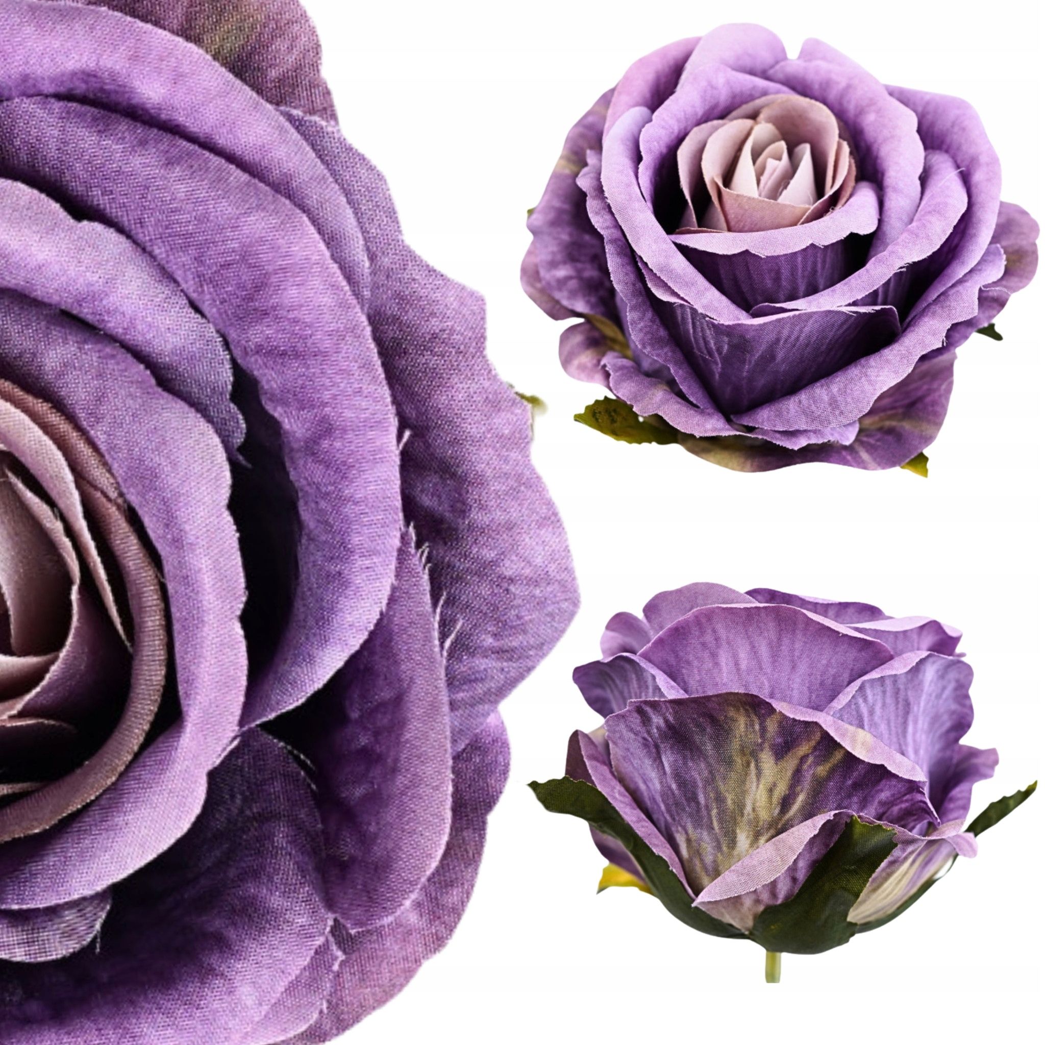  6x dirbtinės gėlės rožė wyrobowa galva komplektas 10cm violetinė