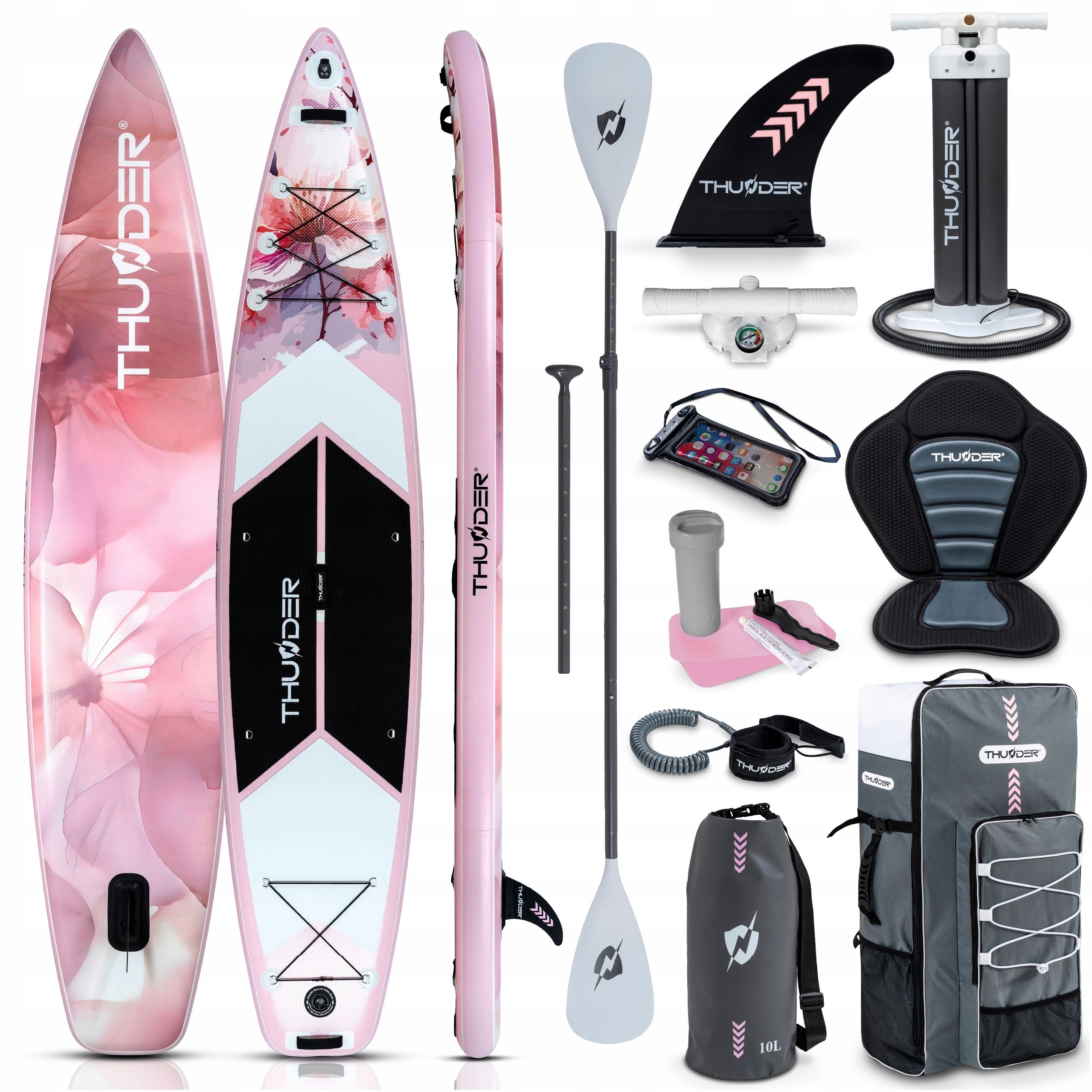  Sup lenta pripučiama plaukimui paddle board 365 cm sėdynė gopro thunder