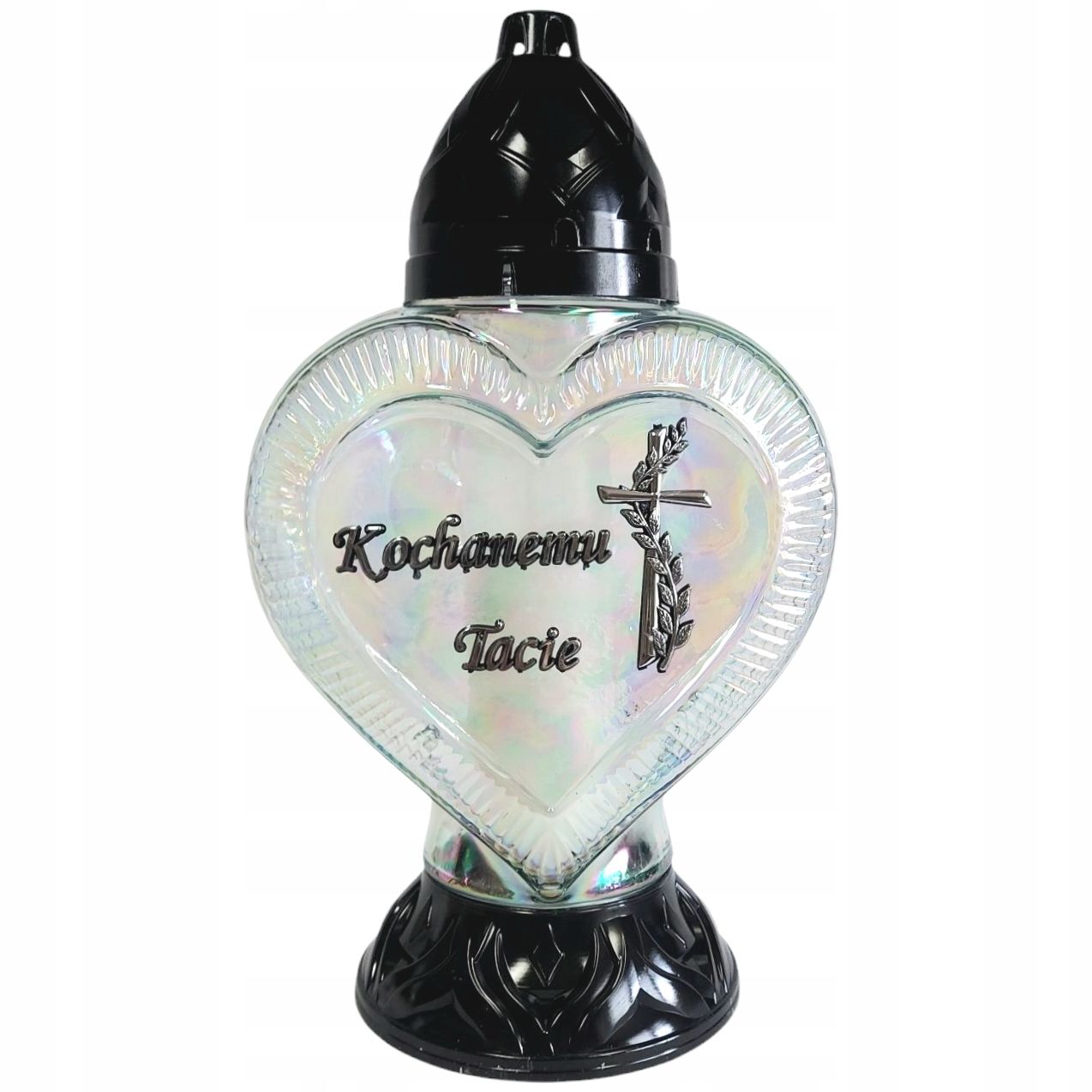  Grave candle heart g-67 to our beloved parents - 36cm grave candle radius glass, all seasons