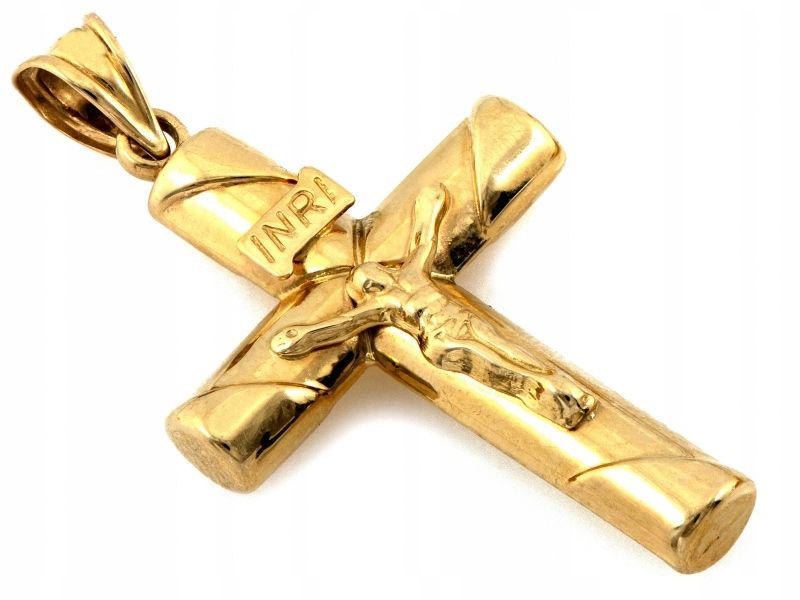  Earring cross 585 with image christ 1.23g religious items for a gift