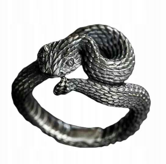  Strieborný prsteň 925 hadica zmija cobra gothic