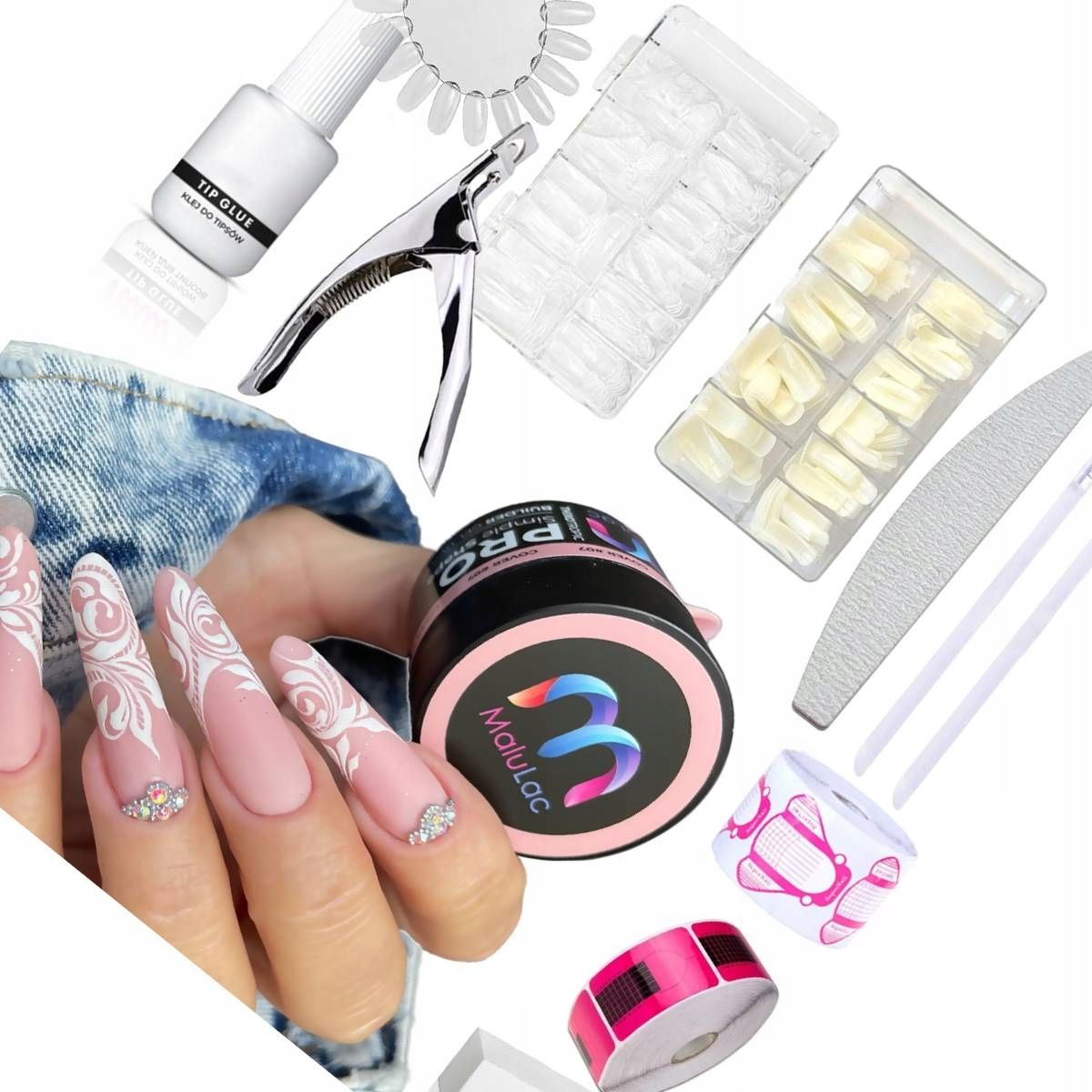  Nail set varnish lamp acrylic gel forms