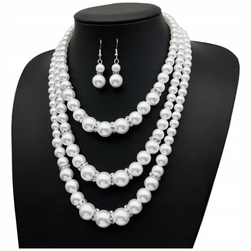  Garnitur ohrringe goldkette diamanten blumen blumen perlen perlen hochzeit