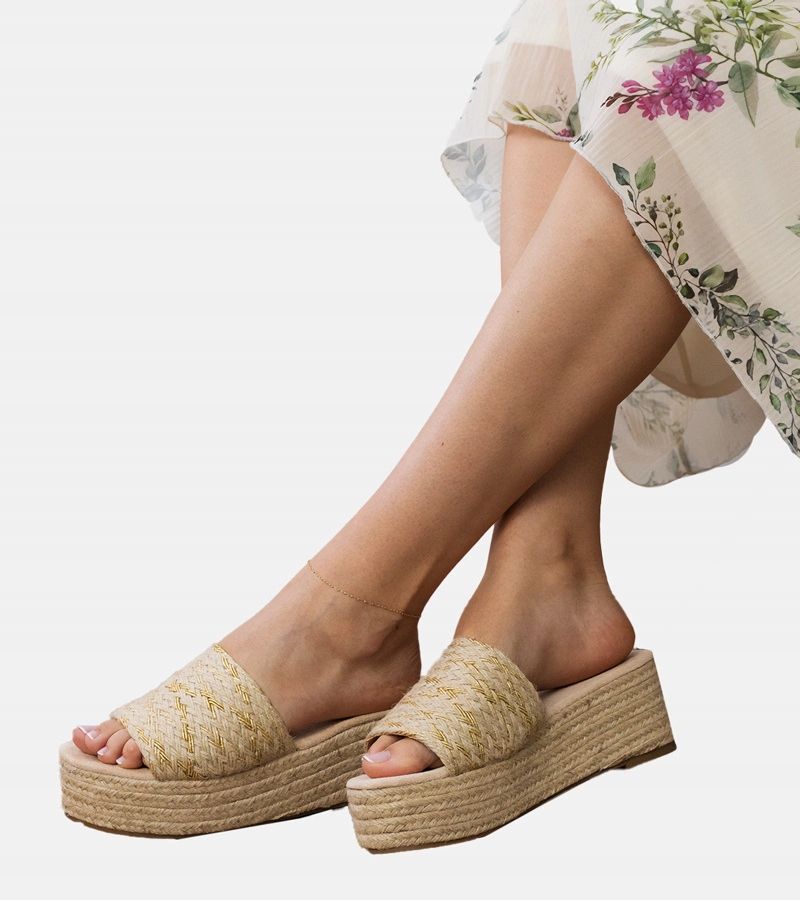  Golden hausschuhe espadrilles auf der plattform kolvis größe 38