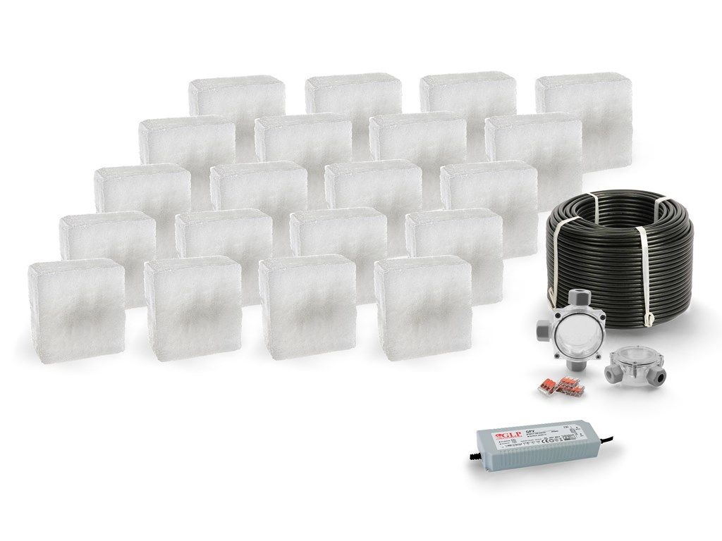 18x šviečiančios trinkelės led akropol 14x14 rgb