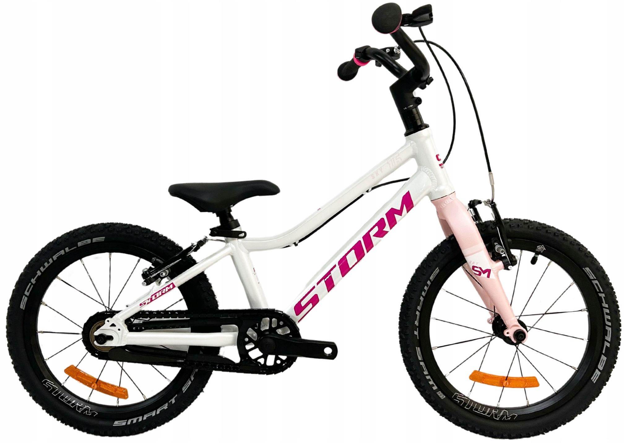  Kinderfahrrad 16 zoll storm sky großartig light sehr licht 6,1 kg weiß