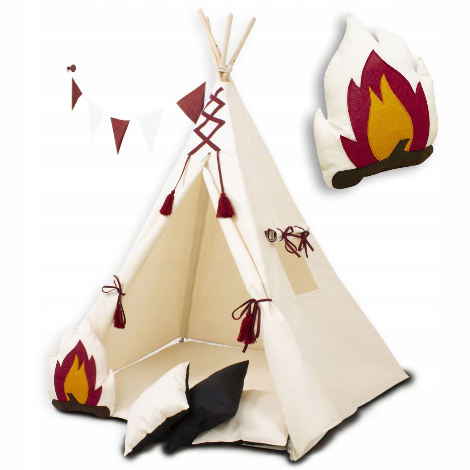  Detský stan tipi zelený w jeleň, vigvam, teepee, vankúš gewiazda