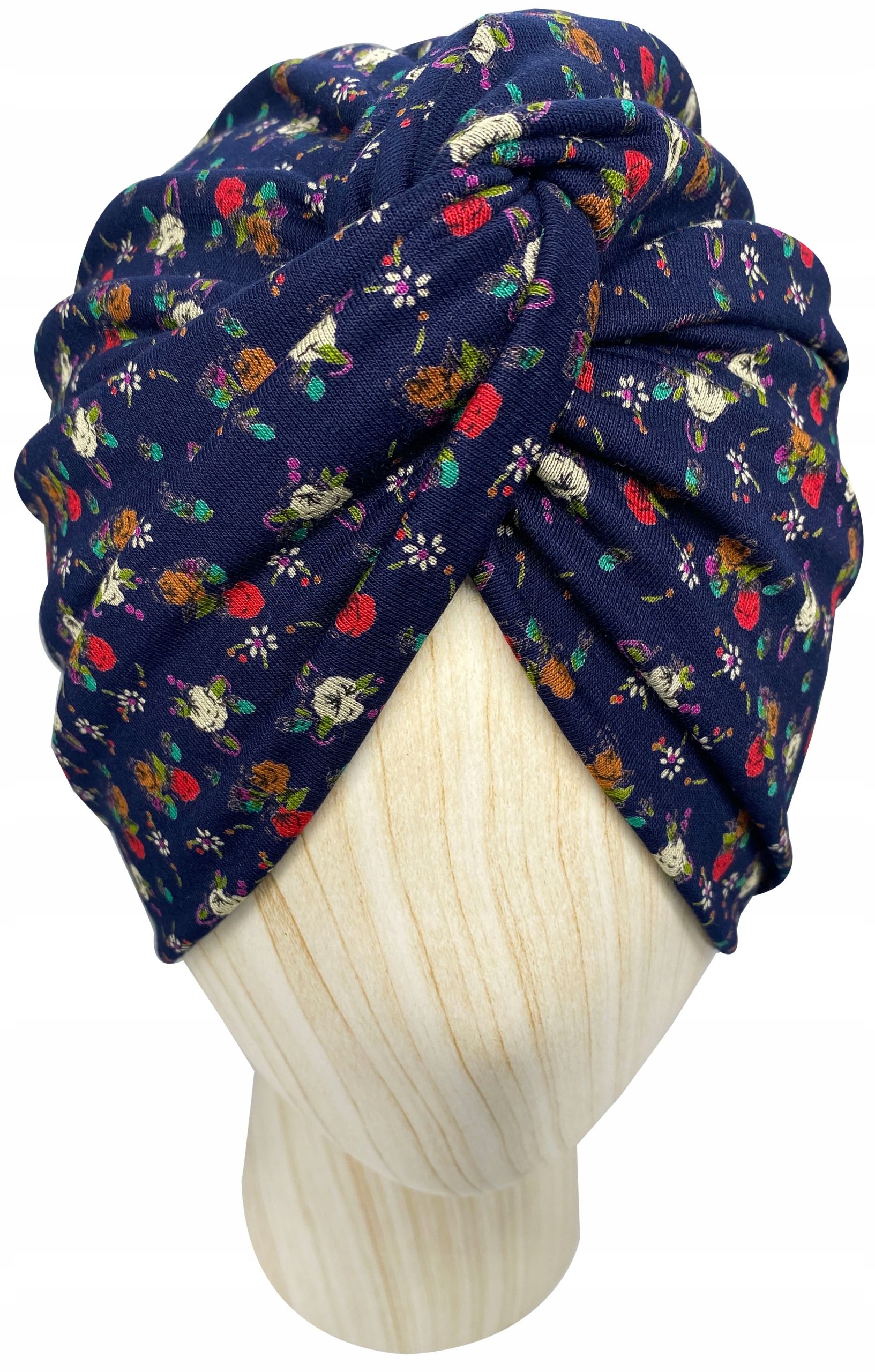  Mütze turban twist jersey baumwolle green lines onkologie