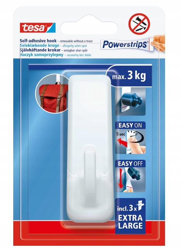  Spoločnosť tesa klinec lepkavý omietka i tapeta - háčiky na lepidlo biale 1kg x4