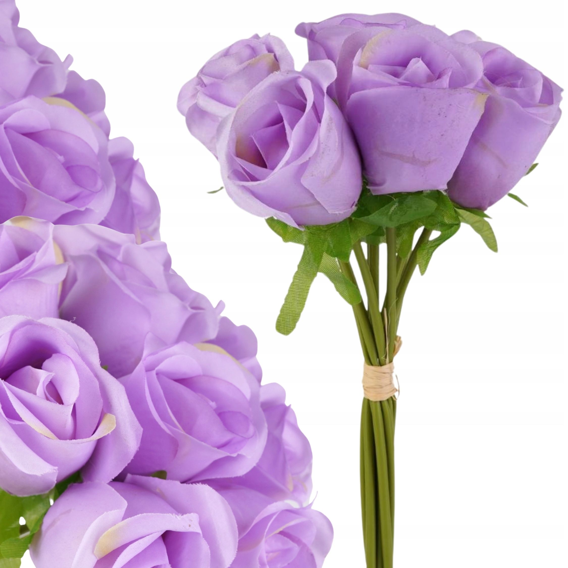  6x dirbtinės gėlės rožė wyrobowa galva komplektas 10cm violetinė