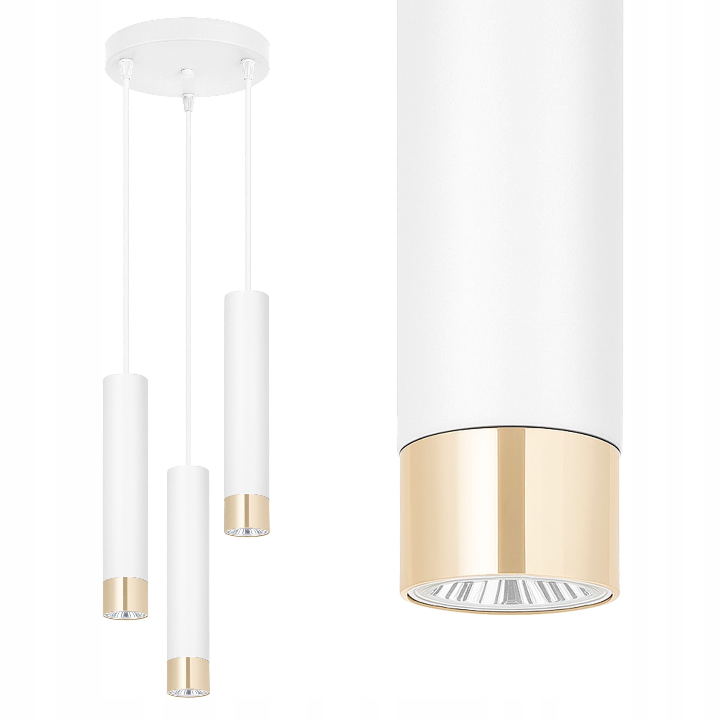  Ceiling led light hanging white golden gu10 ledlux modern tuba loft style