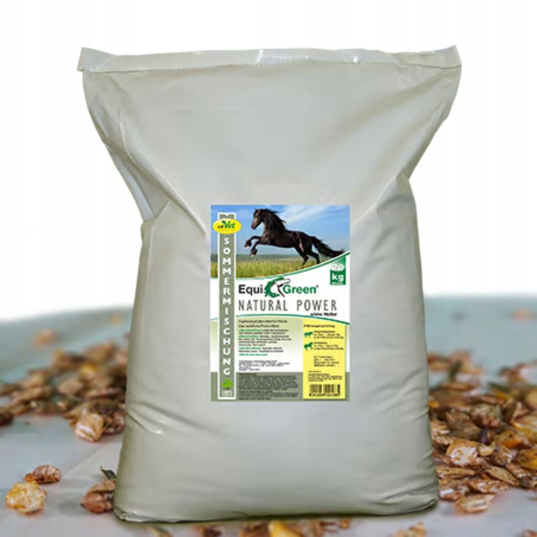  Pašaras, musli arkliams equigreen natural power cdvet be avižų vasara mix 20kg