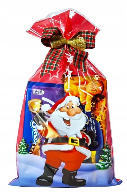  Tašky celofán plast dárek slavnostní santa claus 25x40 10 ks.