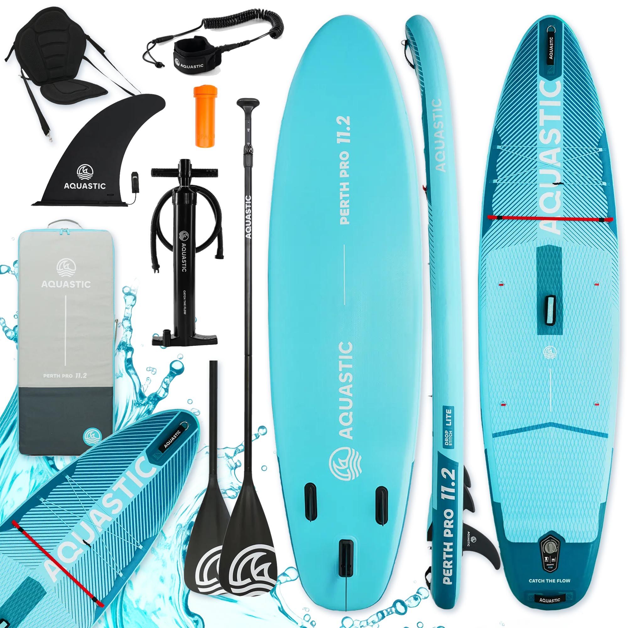  Plaukimo lentos sup aquastic perth pro 340cm irklas pompa sėdynė