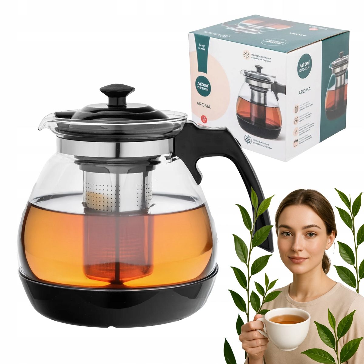  Krug mit einsatz infusorien für tee, kräuter teekanne altom regular 480 ml