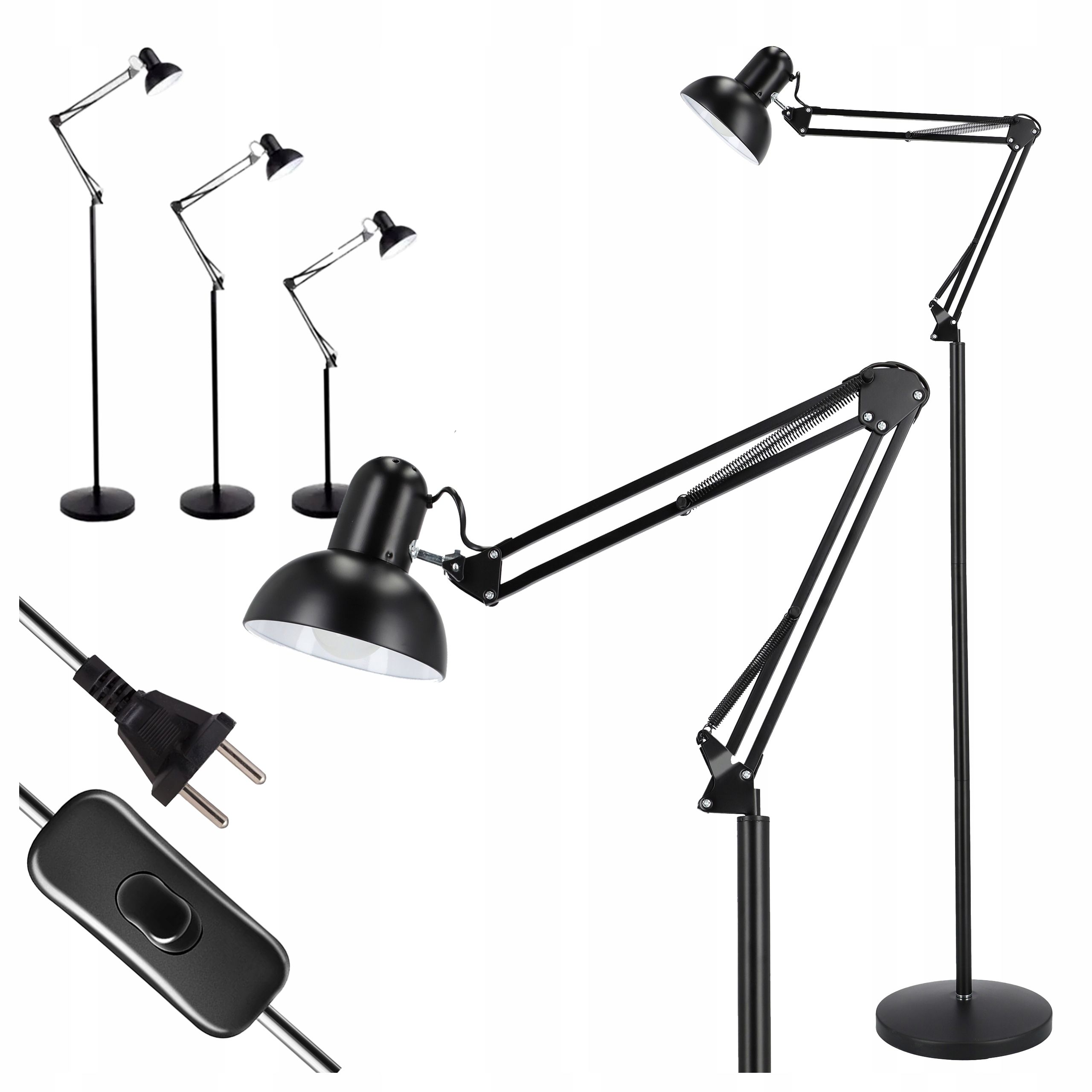  Stehleuchte led-licht zum lesen nachttisch 1x gu10 schalter 160cm