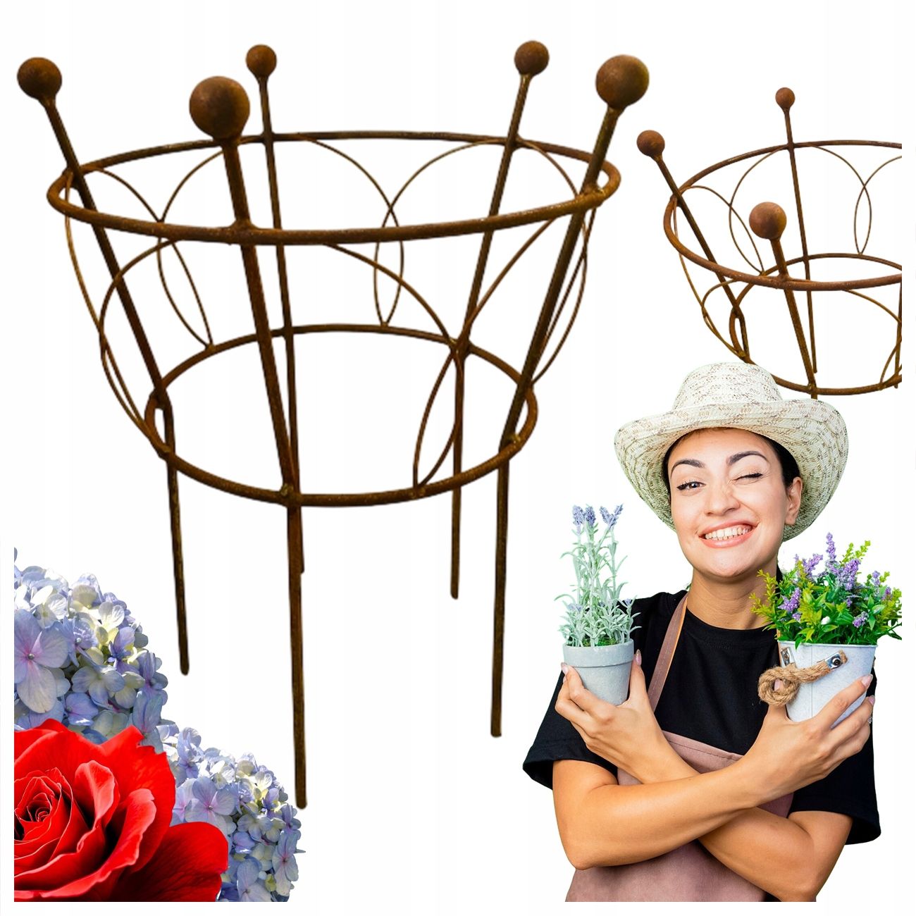  Support for bushes plants flower roses pergola 30/50cm single-seater semicircular