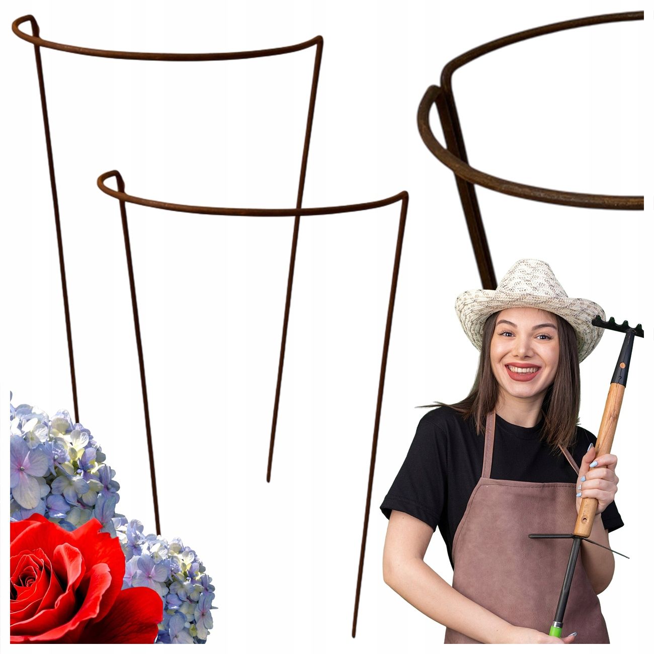  Support for bushes plants flower roses pergola 30/50cm single-seater semicircular