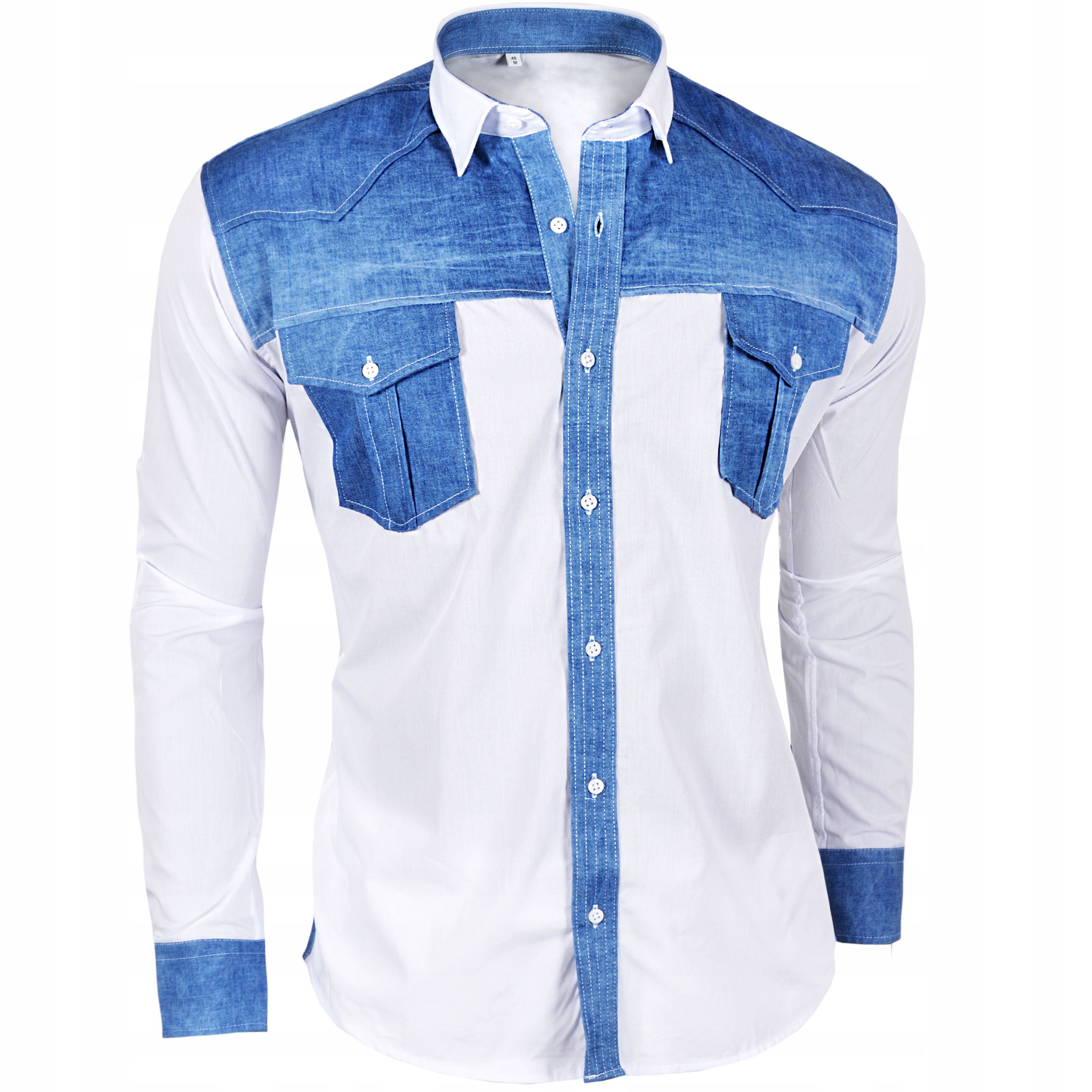  Meeste särk juhuslik igapäevane jeans denim