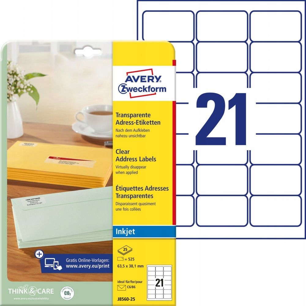  Etiketės avery zweckform 105-74mm 100 lapų x4