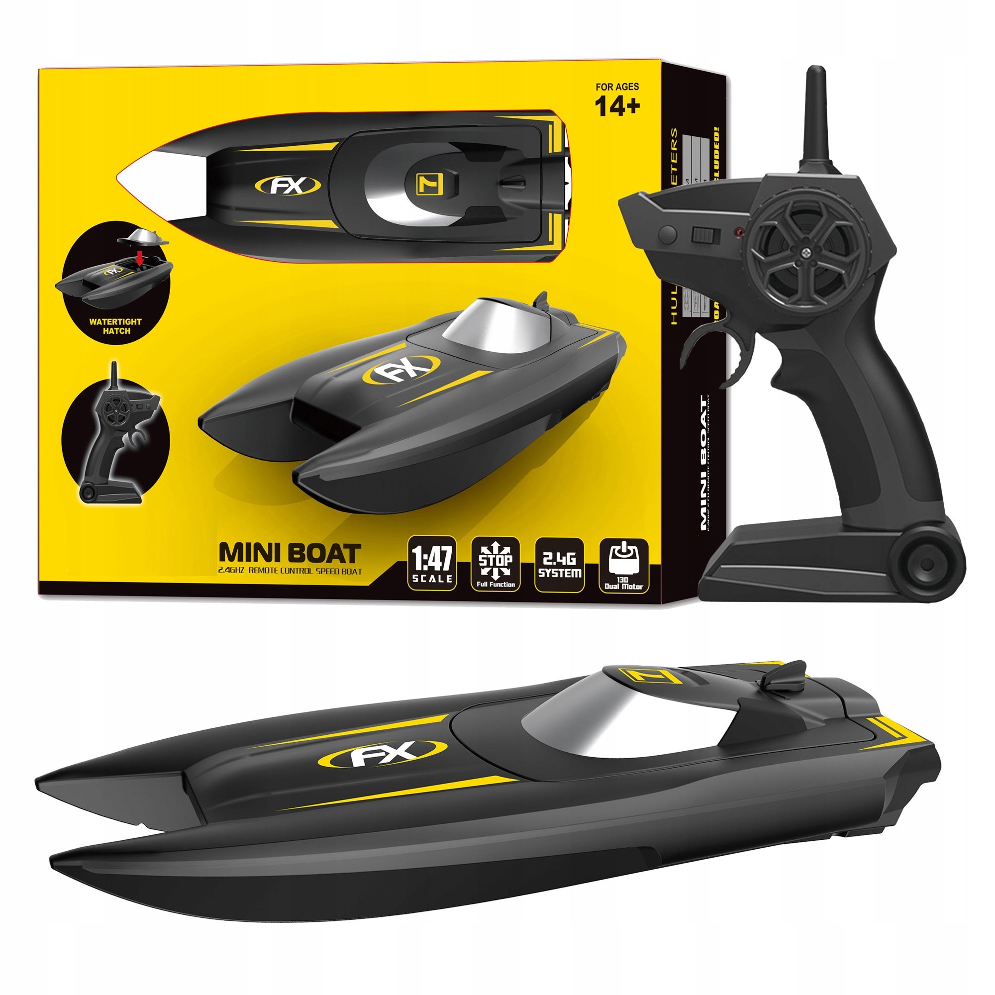  Motorinė valtis valtis nuotoliniu būdu valdoma speed boat 25km/h su pulteliu 1:47 valtis