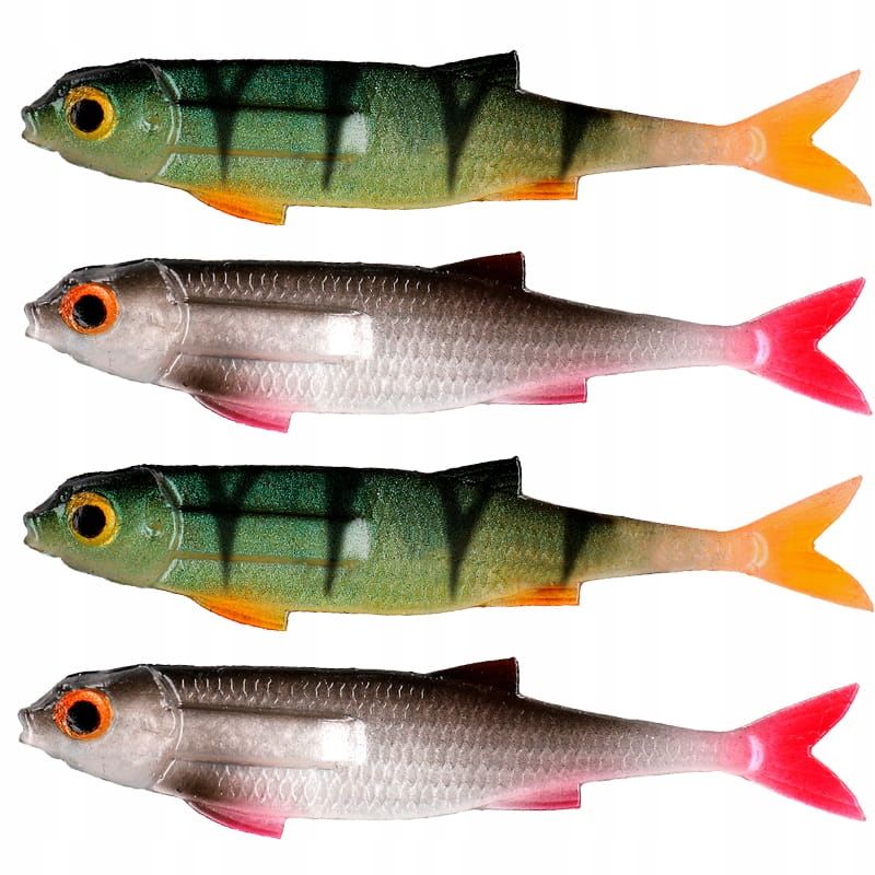  Kopa ēsma gumija rippery mikado real fish perch 9,5cm strazdiem 5 gab.