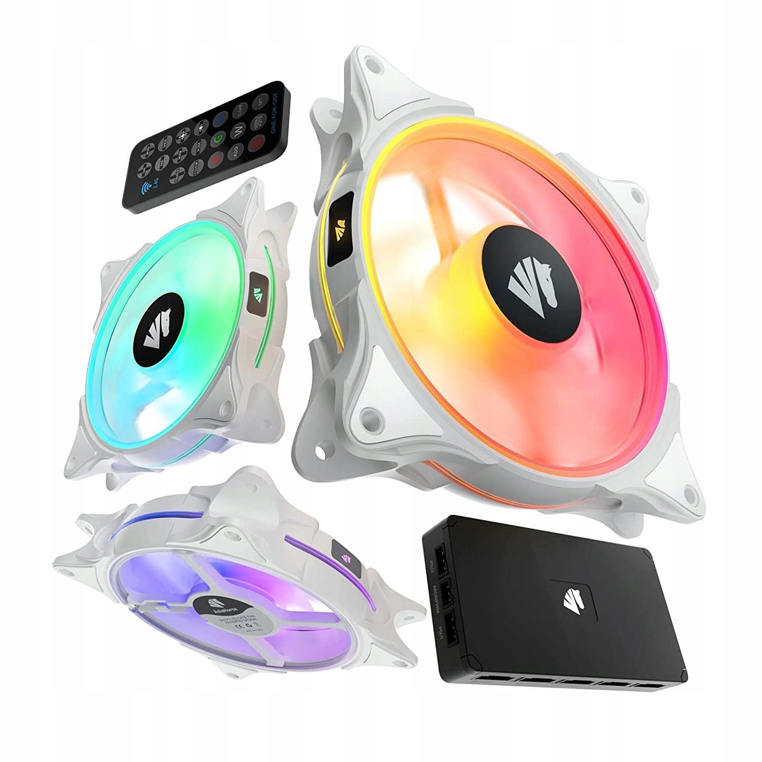  Set 3 fans 3in1 for the computer 120mm asiahorse argb 6 pin fs9002