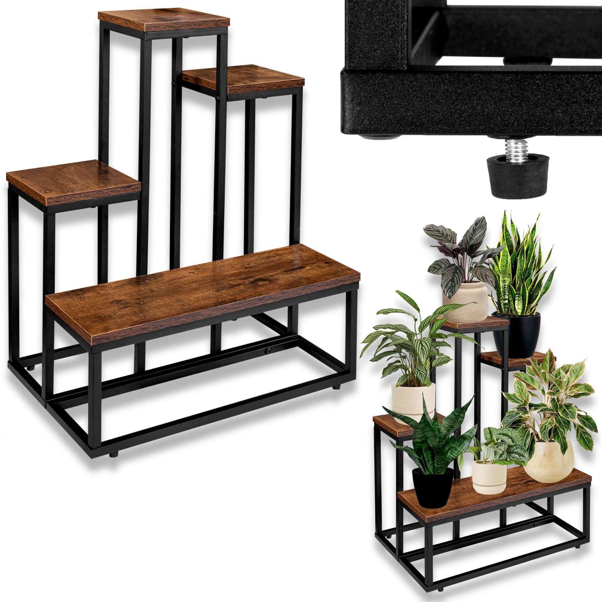  Stovas gėlėms stovintis lentynėlė industrial gėlių stovas metalinis kaimiško stiliaus lofto stiliaus