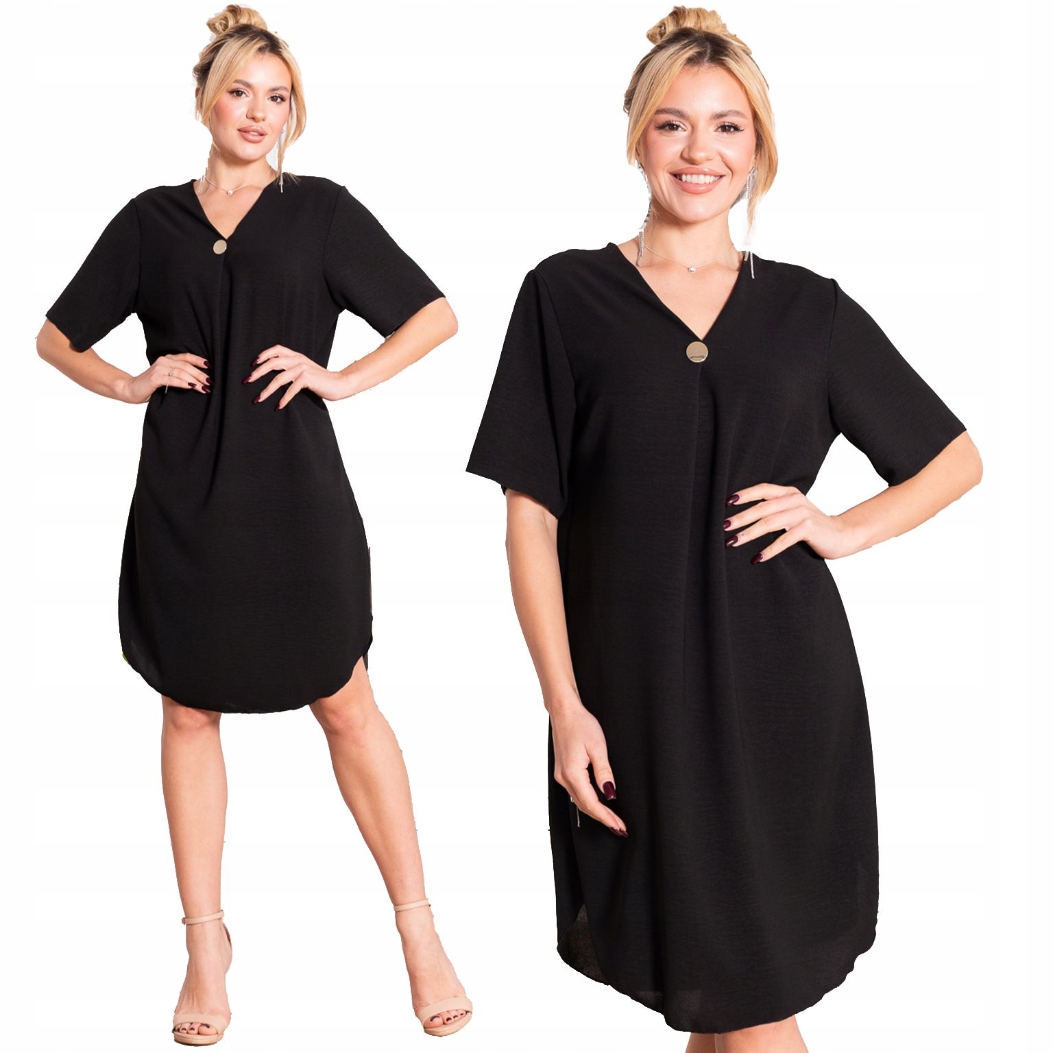  Deborah kostenlos klassisch trapezförmige formen kleid mit dekorierten taste neon pink