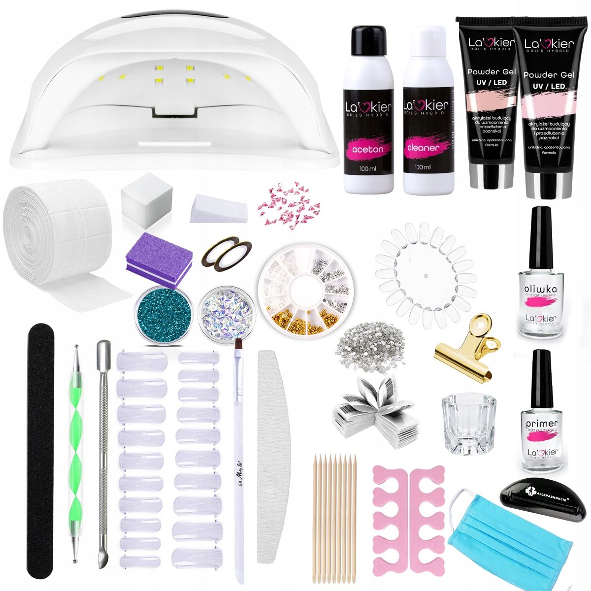  Nail set varnish lamp acrylic gel forms
